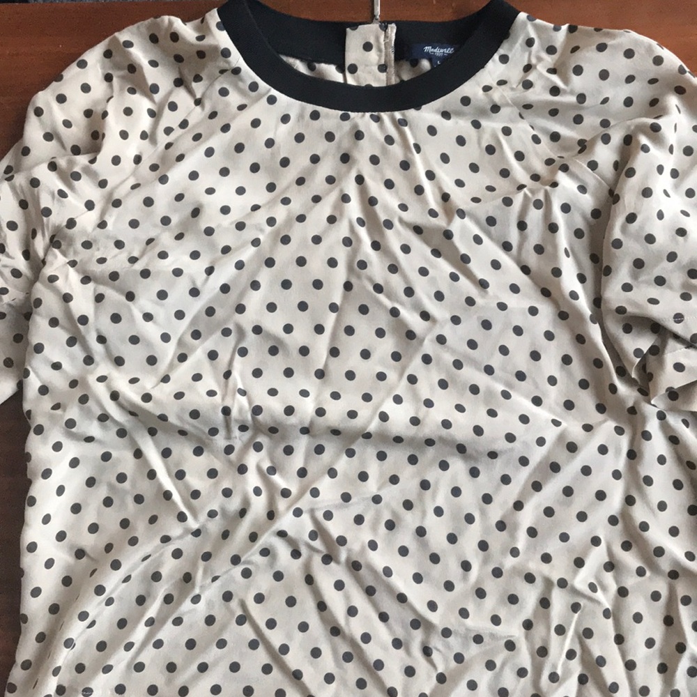 Madewell short silk t-shirt blouss